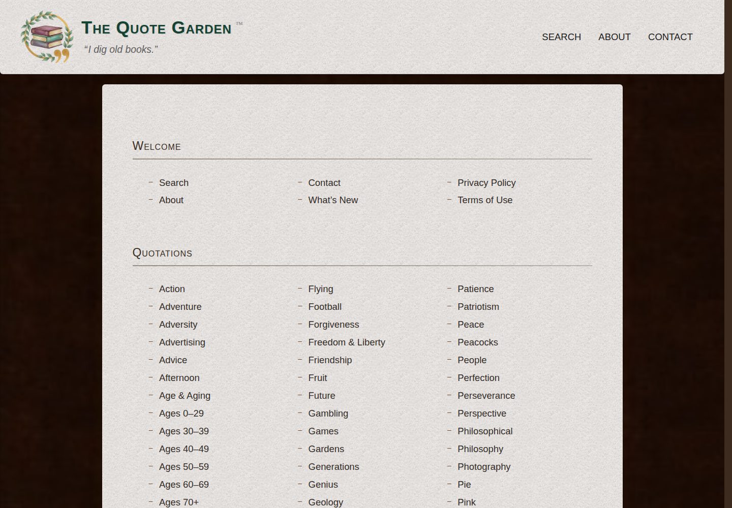 The Quote Garden website screenshot