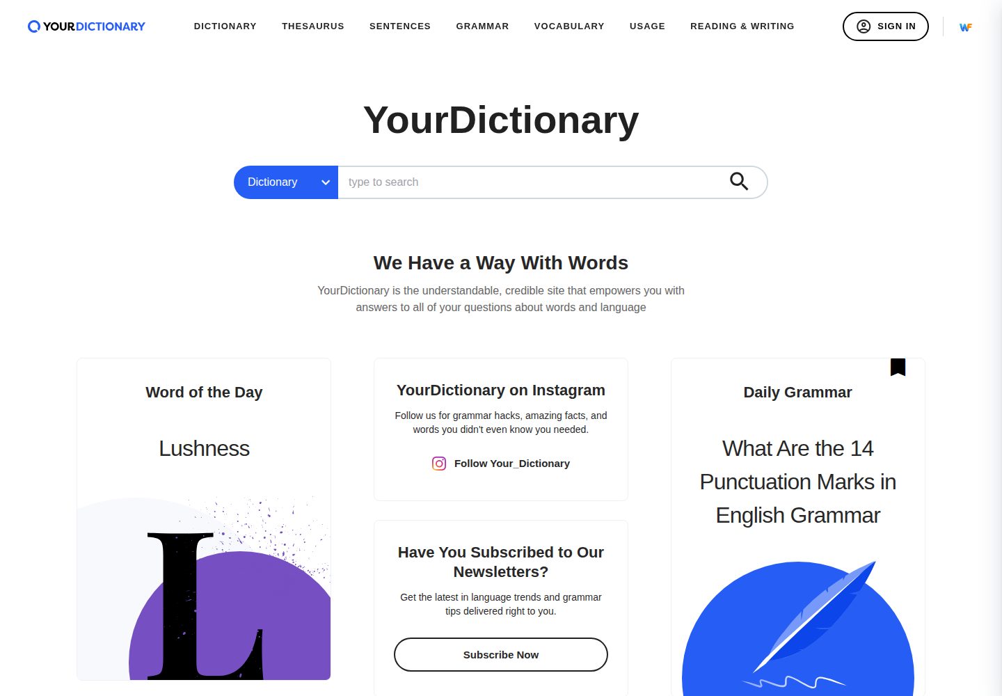 YourDictionary website screenshot