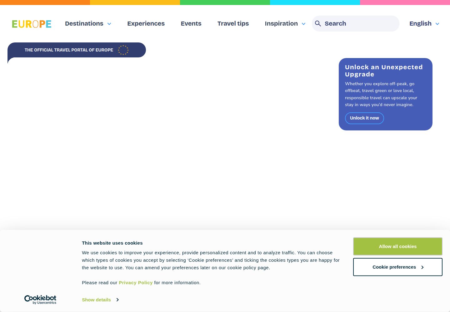 Visit Europe website screenshot