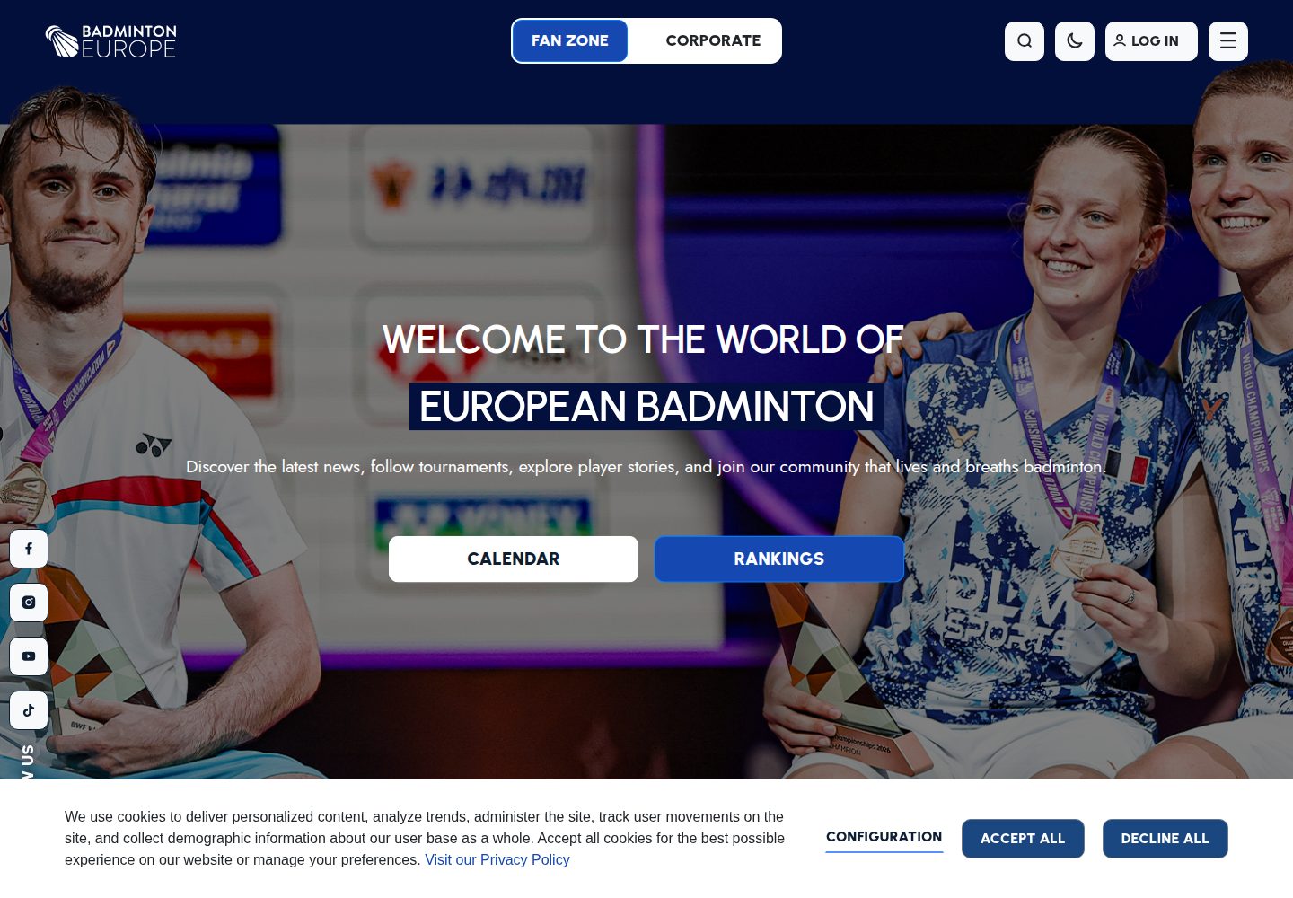 Badminton Europe website screenshot