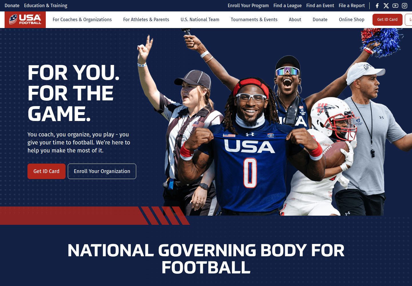 USA Football website screenshot