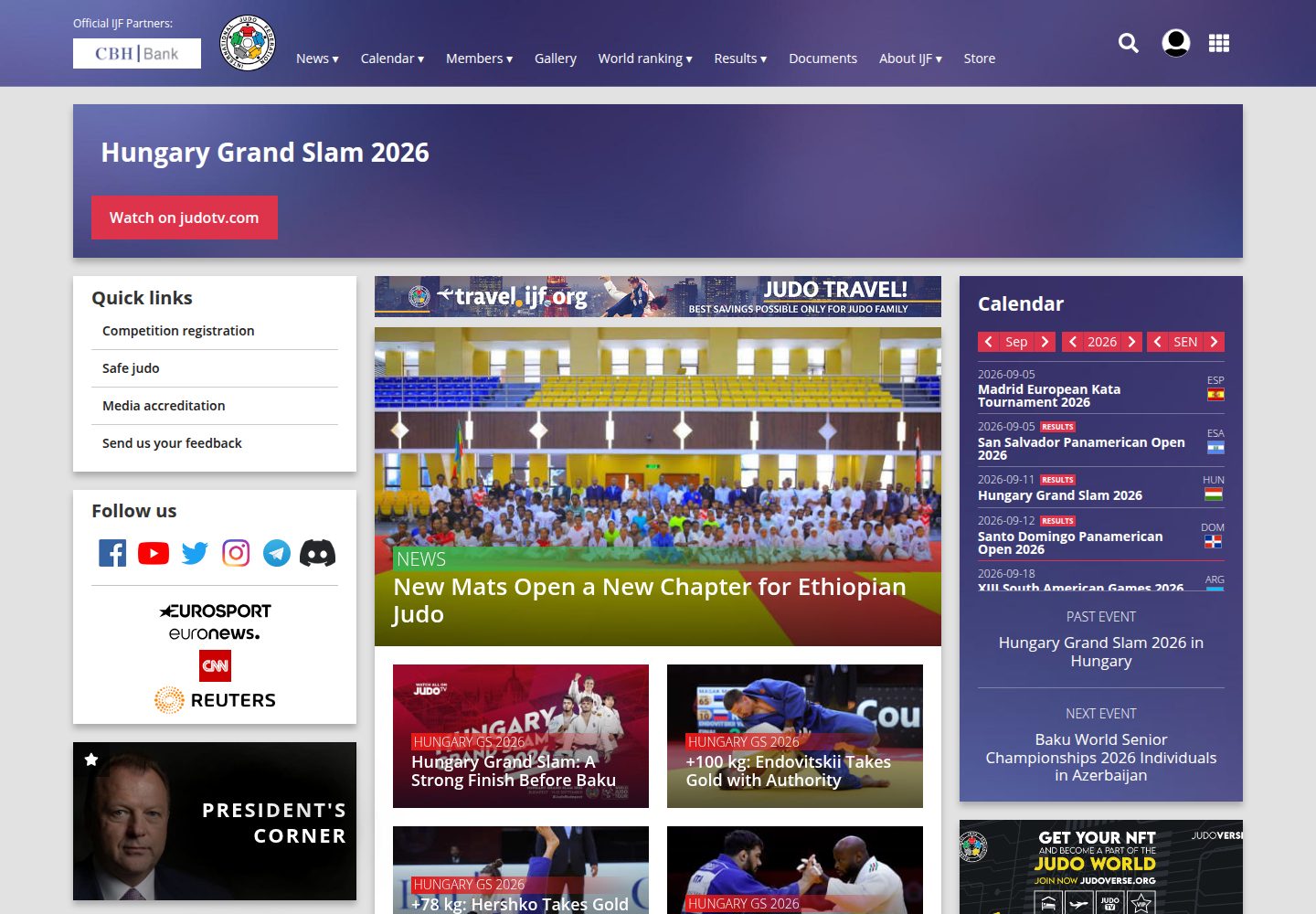 International Judo Federation website screenshot