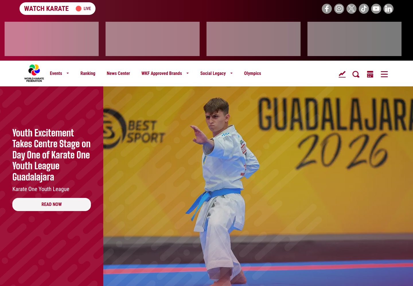 World Karate Federation website screenshot
