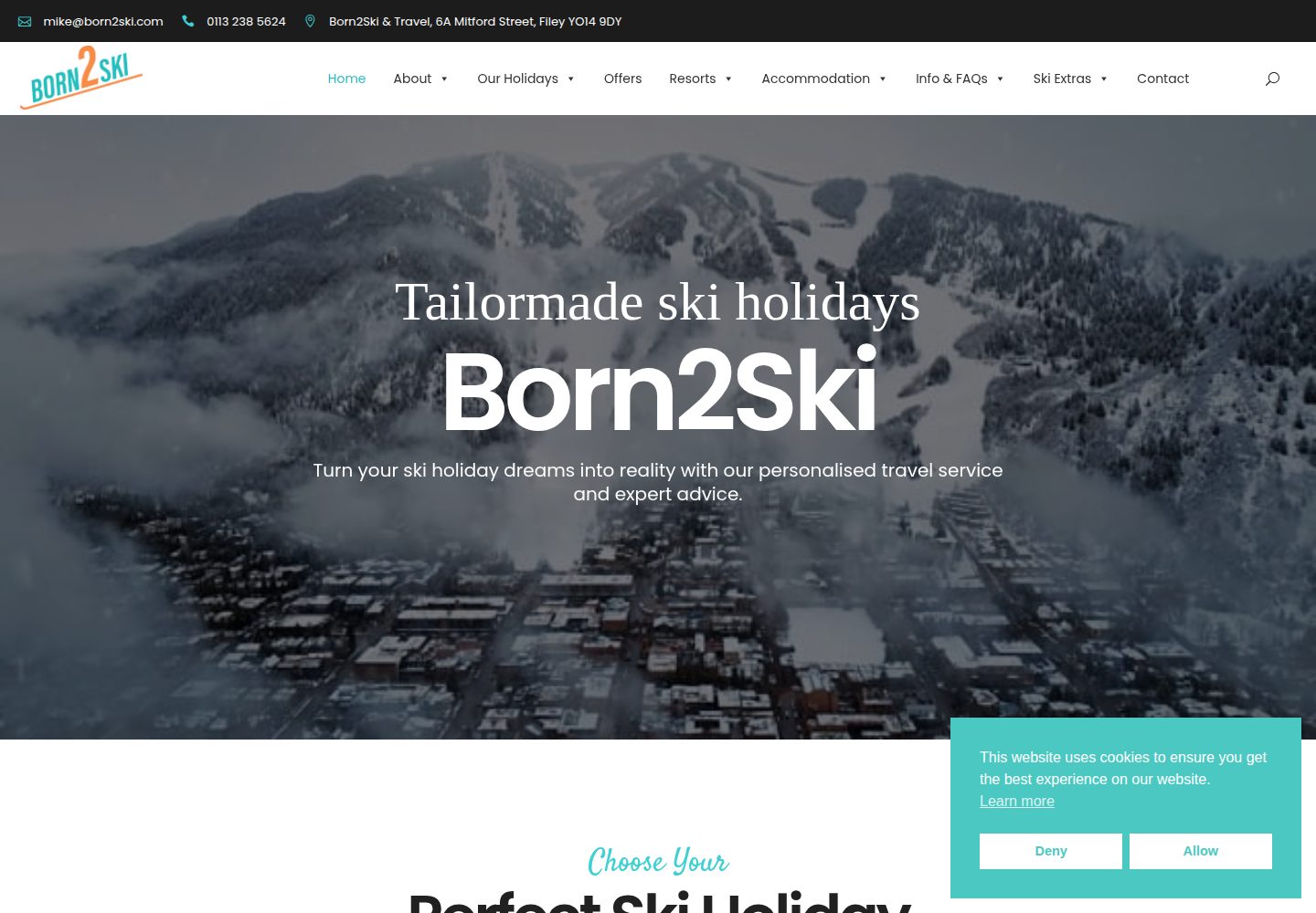 Born 2 Ski website screenshot