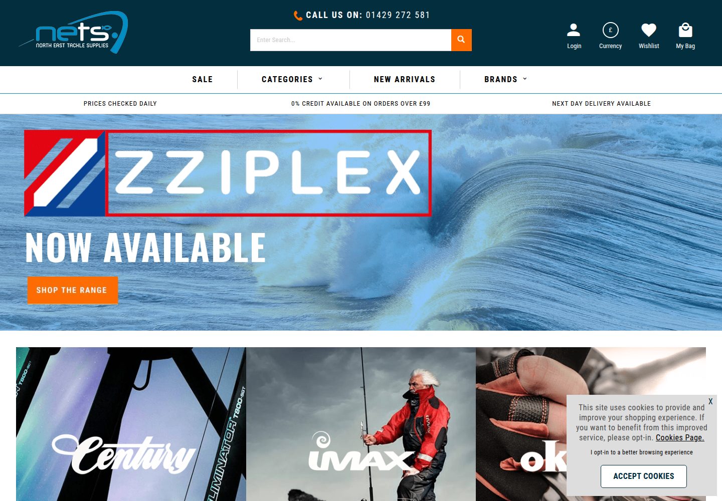 North East Tackle Supplies website screenshot