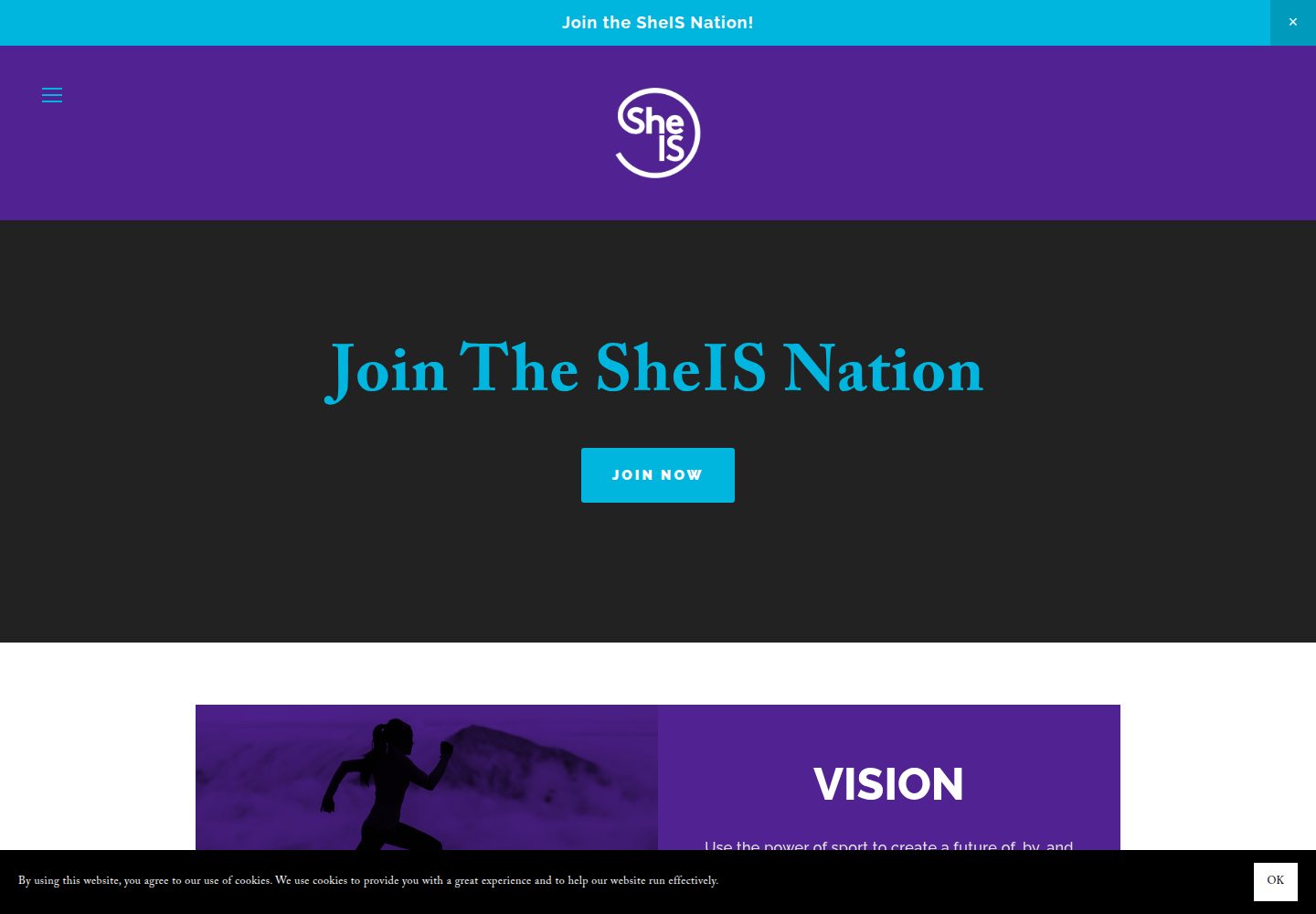 SheIS website screenshot