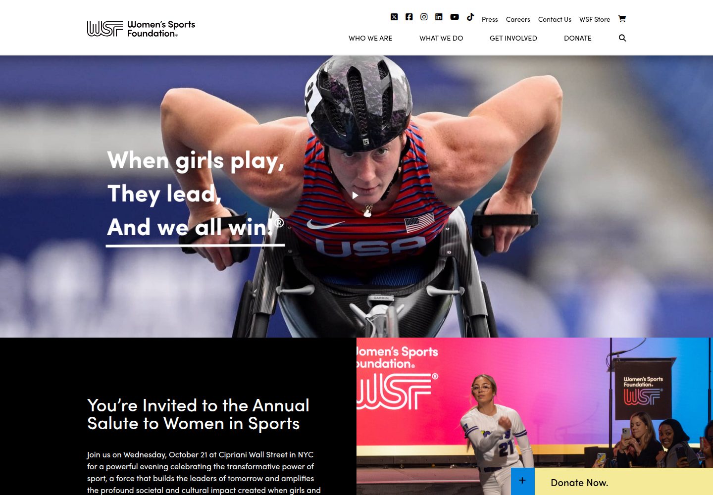 Women Sports Foundation website screenshot